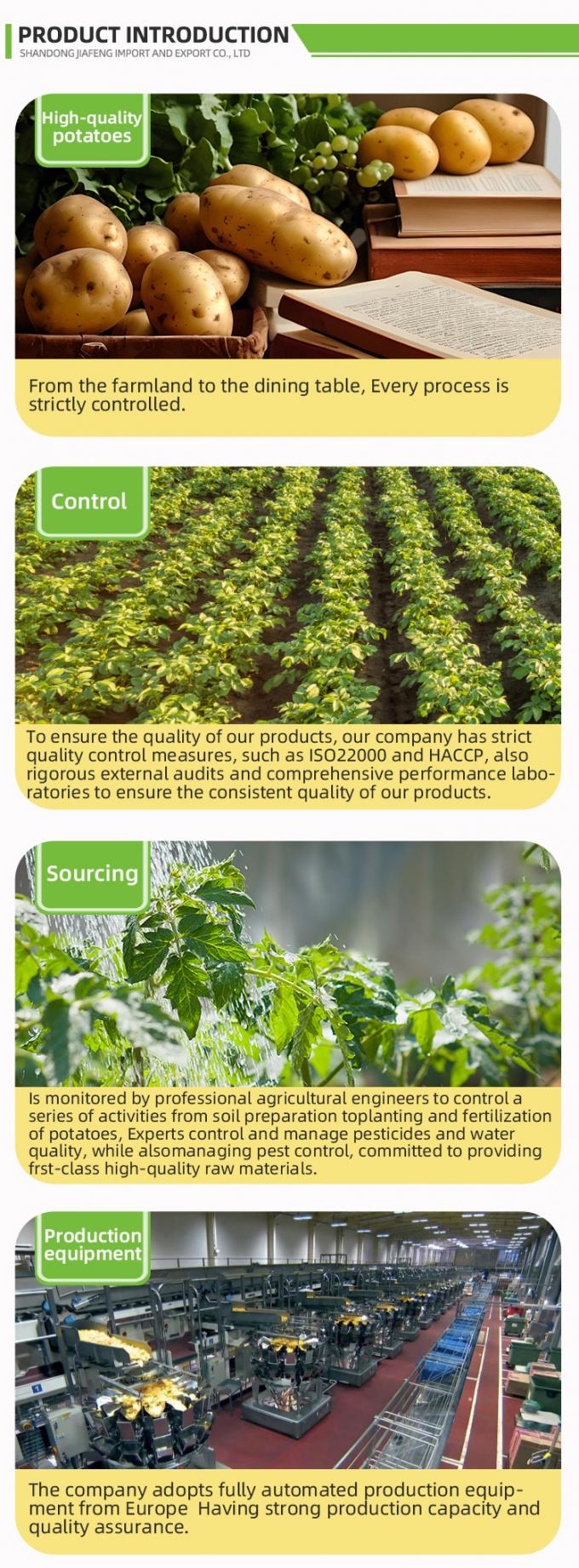 Autom&aacute;tico Batatas fritas congeladas Batatas fritas congeladas Biol&oacute;gicas IQF Batatas fritas em massa Embalagem 10 kg Material fresco 2